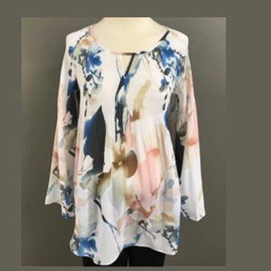 Charlie b Long Sleeve Plisse Blouse